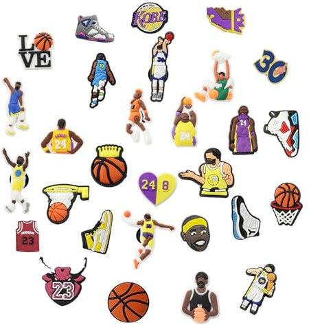 Xmart 50 Stück Cartoon Schuhdekorationen Schuhanstecker PVC Crocs Pins Schuh Anstecker Set Basketball Shoes Charm Croc Schuhanhänge Clogs Schuhschmuck Stecker für Männer Frauen und Kinder