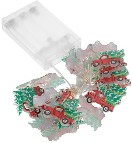 Warmhm 3 Stk LKW-Lichterketten weihnachtsbaum licht Baumschmuck weihnachtsdeko Dekor Weihnachtsbeleuchtung weihnachtsschneemann lichtverzierung Weihnachts-LED-Lampe Fernbedienung Abs rot