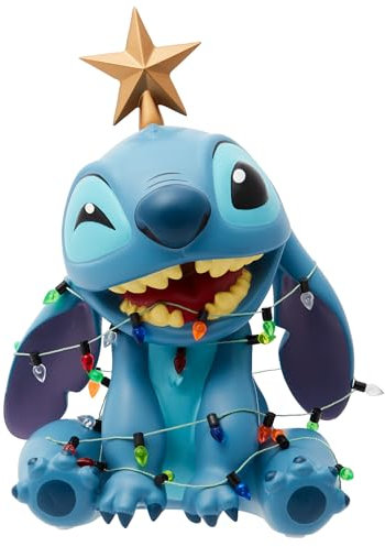 Enesco Disney Showcase Stitch Envuelto en Luces de Navidad, 19 cm, Multicolor