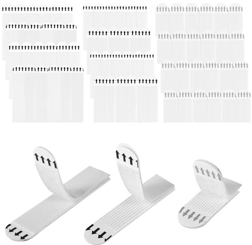 36 Pairs(72pcs) Picture Hanging Strips, 3 Sizes Picture Hangers Heavy Duty Easy Hanging Adhesive Strips No Damage Hangers Without Nails Refill Mounting Strips for Frame and Wall Art