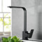 Bakicth Rubinetto da Cucina Quadrato Nero Opaco Caldo e Freddo Rubinetto Del Lavello Della Cucina Rotazione di 360 Gradi Miscelatore Deck Mounted Rubinetti Acqua