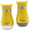 Set Sale e Pepe in Vetro, Saliera e Pepiera, Barattolo per Sale Grosso e Fino, Porta Spezie per Cucina, BBQ, Lavabili in Lavastoviglie (Giallo)