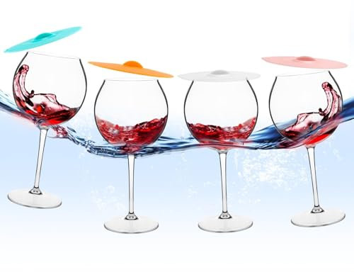 Schwimmende Weingläser für Pool mit Becherdeckel, bruchsichere Weingläser am Pool, schwimmender Becher, Poolwanne, Sommer, Party, Camping, BPA-frei, Outdoor-Tritan-Gläser (510 ml) (4)