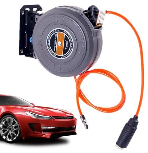 Generic Air Hose Reel - Wall Mounted, Auto Retractable, UV & Freeze Resistant, 6m/19.69ft, 3.54lbs