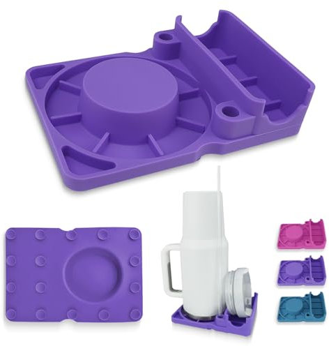 Good Haus Bottle Drying Rack for Stanley Cup, Food Grade Silicone Holder Stand for Water Bottle, Tumblers, Cups, Mugs, Glasses(Purple)