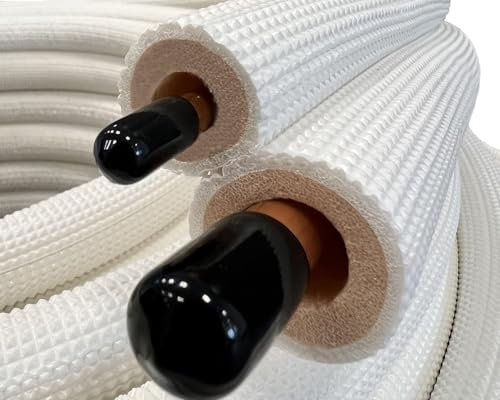 Kältemittelleitung 1/4+3/8 5-10-15-20-25-30Meter (6,35mm + 9,52mm) Kupferrohr isoliert, isolierte Kühlleitung, Klimaanlage Kupferrohr Doppelrohr (1/4+3/8 Kältemittelleitung, 10 Meter)