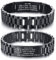 Gamtic Personalisierte Notfallarmband Medizinisches Armband - Verstellbare Edelstahl Armband mit Knebelverschluss, SOS ID Armband mit Gravur Krankheit Notrufnummer Armbänder für Herren (Schwarz)