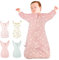 Tyuodna Pucksack Baby 0-3 monate/3-6 Monate,Weiche Gekämmte Baumwolle Schlafsack Baby 1 tog,Baby Swaddle mit Zwei-Wege-Reißverschluss,Ideal für Raumtemperaturen 15°-25°C (0-3 Monate, Herzsymbol)
