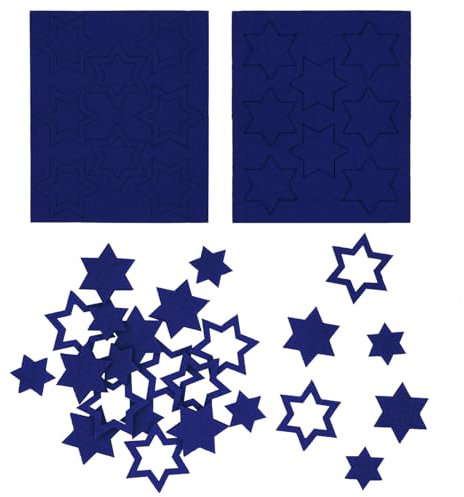Oblique Unique 24 Filz Sterne Weihnachtsdeko Tischdeko Weihnachten DIY Basteln Geschenke Deko 3 Motive (Dunkelblau)