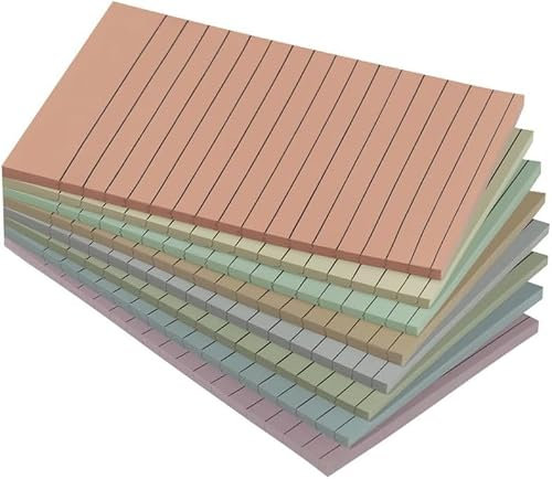 8 Farbige Haftnotizen Notizzettel,10 x 15cm Linierte Sticky Notes, Selbstklebende Haftnotizzettel Klebezettel,bunt zettel farbig Notizblöcke für Büro Haus, 35 Blatt pro Stück