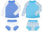 BIG ELEPHANT - Conjunto de 2 pañales antierupciones para Nadar Unisex para bebés, niños y niñas, Traje de baño de Manga Larga con protección Solar UPF 50+