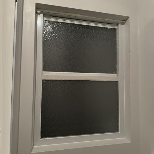 Ventana corredera vertical de aluminio blanco para hogar, oficina, ventilación interior y exterior con vidrio esmerilado, repuesto superior fijo e inferior, ventana deslizante de 35 x 53 cm