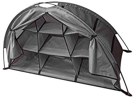 RiToEasysports Campingschuhe Aufbewahrung, 9 Regale, Große Kapazität, Camping-Lagerschrank, Faltbar, Tragbar, Fuer Campings, Wandern, Haushalt