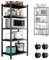 WUDLEP 5-Tier Kitchen Storage Shelves, Adjustable Metal Shelves for Storage Pantry Shelves with Rolling Wheels, Storage Rack Shelving Unit Organizer for Bedroom Laundry Closet, 50L x 32W x 160H cm