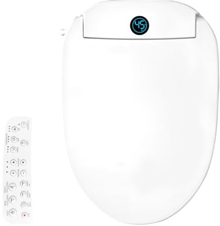 Umisu Siège de Toilette Intelligent avec Bidet, Modèle Allongé Électrique EcoSeat avec Quatre modes de Nettoyage, Température et Pression Réglables, Siège Chauffant avec Télécommande