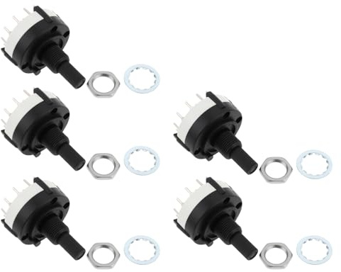 OTOTEC 5pcs Interrupteurs Rotatifs 26 X 38 Mm 0,3 A 125-250 V pour Montage Sur Circuit Imprimé (4 Pôles 3 Voies)