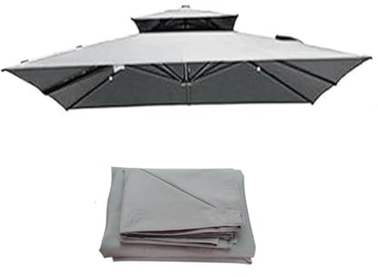 Quadratischer Sonnenschirm Ersatzdach Ersatzschirmoberteil for Ampelschirm/Gartenschirm/Marktschirm(Taupe,250x250cm)