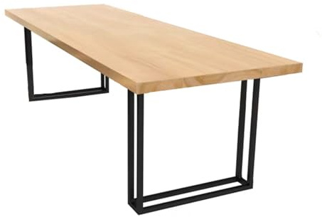 Konferenztisch aus Massivholz für 4-8 Personen, stabile Metallbeine, ideal für Bürobesprechungen und den Heimgebrauch