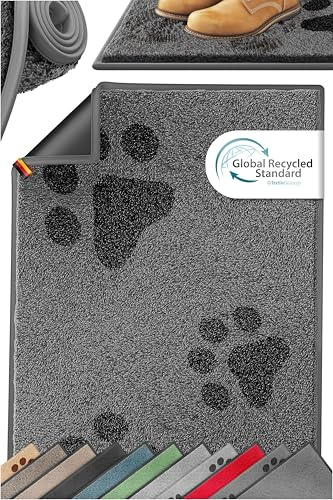 KESSER Schmutzfangmatte, Profi Fußmatte in vielen Größen, Türmatte, Teppich, Fußabtreter & Fußabstreifer, rutschfest, wetterfest, maschinenwaschbar, Haustür & Wohnungseingang,Hellgrau Motiv 50x80cm