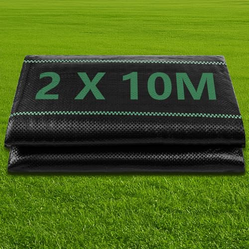 NUTKIT 2 x 50 m Telo Pacciamatura, 90g/m2, Telo Pacciamatura Anti Erbacce, Pacciamatura Permeabile all'Acqua, Resistente allo Strappo, Elevata Resistenza UV, per Orto, Giardino - Nero