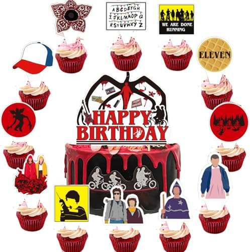 25 Pcs Theme Cake Toppers, Cupcake Toppers Cake Decorations, Birthday Party Supplies