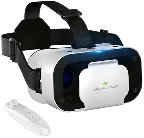 VR Brille Handy, Virtual Reality 3D Headset mit Fernbedienung, Augenschutz 3D Handy Brille HD Linsen VR Headset, Kompatibel IOS Android für Phone 4,7-6,5 Zoll(Schwarz)