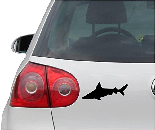 INDIGOS UG Auto Aufkleber Shark Silhouette - Jaws - schwarz - 152mmx60mm - Autoaufkleber - Tuning - Sticker - Heckscheibe - Fahrrad - Motorrad - UV beständig