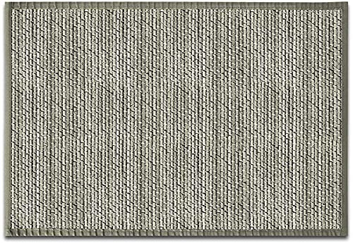 casa pura Tapis en Bambou Naturel hypoallergénique pour Salon, Chambre et Cuisine | Antidérapant et adapté aux Pieds Nus | Bordure Vert, 160 x 230 cm - Modèle Panda (Nature)