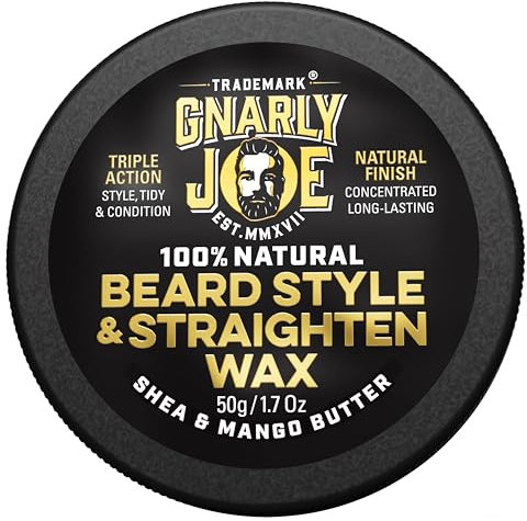 Gnarly Joe Beard Styling & Straightening Wax for Men, Triple-Action Style, Tidy and Conditioning Balm. 50 g