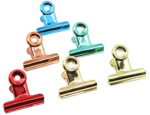 Lot de 12 pinces multicolores en métal de 38 mm, pinces à papier, argent, tableau en liège et décoration murale pour la maison et le bureau