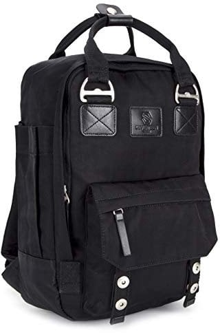 SEVENTEEN LONDON – Unisex ‘Camden’ Rucksack in schwarz mit einem modernen und verschieden tragbaren Design – perfekt für 13-Zoll-Laptops