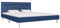 vidaXL Polsterbett mit LED Klassisch Stoffbett Ehebett Bett Doppelbett Bettgestell Bettrahmen Lattenrost Schlafzimmerbett Blau Stoff 180x200cm