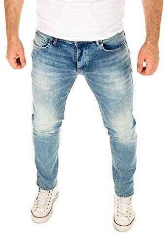 WOTEGA - Alistar Herren Jeanshose - Blaue Slim Fit Jeans - Männer Hosen Mit Stretch, Blau (Flint Stone 183916), W29/L32