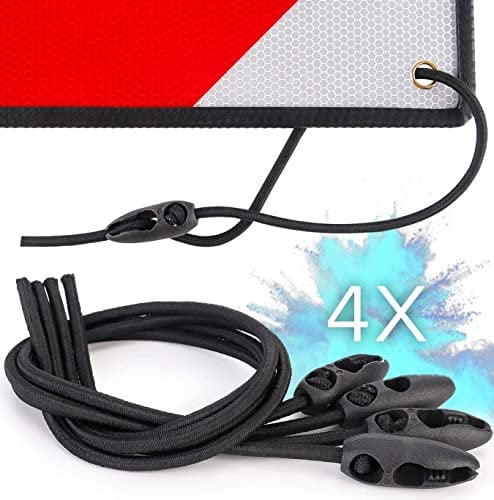 PLANGER® - Gepäckspanner für Warntafel Italien und Spanien (4X 50cm) Befestigung Schild Fahrrad Fahrradträger I Spanngurte Einstellbare Länge