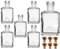 gouveo 6er Set 250 ml Glasflaschen Cube mit Gravur Frohe Weihnachten -klein- und Korken (HGK) - Leere Flaschen für Weihnachten - Kleine Flaschen zum Verschenken