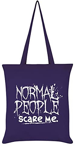 Grindstore Normal People Scare Me Tragetasche Violett 38x42cm
