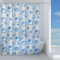 Gedy G-Orbita Tenda Doccia, Tenda Doccia 180x200, Realizzata in Tessuto peva, Finitura Azzurra, Design R&S, Tenda per Doccia provvista di 12 Anelli, 2 Anni di Garanzia
