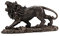 Geschenkehöhle Große Brüllende Löwe Skulptur Handgefertigt in Bronze-Optik Lebensgroß | Echter Löwe Figur als Motivation für Unternehmer | Deko Figur in Schwarz-Gold Statue Groß (Löwe)