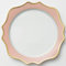 Decor Essentials Ceramic Scalloped Edge Gold Rimmed Charger Plate Dinnerware Party Table Setting Christmas Wedding Event Decor (Pink/Gold)