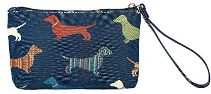 Signare Kleine Clutch mit Handgelenkschlaufe und Reißverschluss (Dackel, WRIS-DACH)