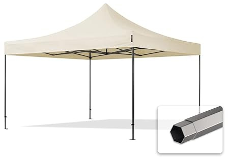 TOOLPORT Faltzelt Partyzelt 4x4m - ohne Seitenteile Premium Dach Faltpavillon Pavillon Creme