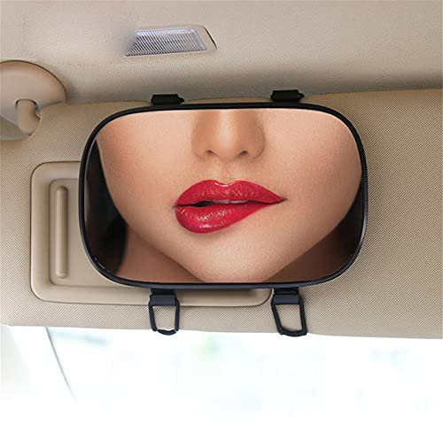 Herbests Auto Makeup Spiegel,Auto Kosmetikspiegel Sonnenblende Spiegel Universal Auto Schminkspiegel Sonnenschutz Spiegel Sonnenblende Rückspiegel Auto Visier Spiegel für LKW Auto SUV,Schwarz