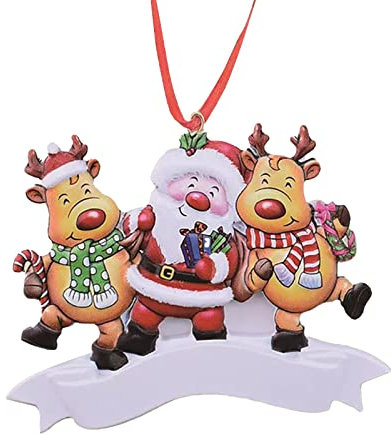 Yuemei Hänge Obstkorb 3 Etagen Weihnachtsbaum-Anhänger-Ornament, Weihnachtselche, Weihnachtsbaum-Auflistung, Ornamente, Familiendekoration, Weihnachtsbaum, DIY-Namensverzierung, (B, One Size)