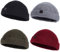 DASMINI Fischer-Beanie-Mützen für Herren und Damen, gestrickte Trawler-Totenkopfmütze, Uhrenkappe, Frühlingsherbst, Kurze Hüte, 4 Stück: Schwarz + Weingut + Grau + Olivgrün (M), 7/7 1/4