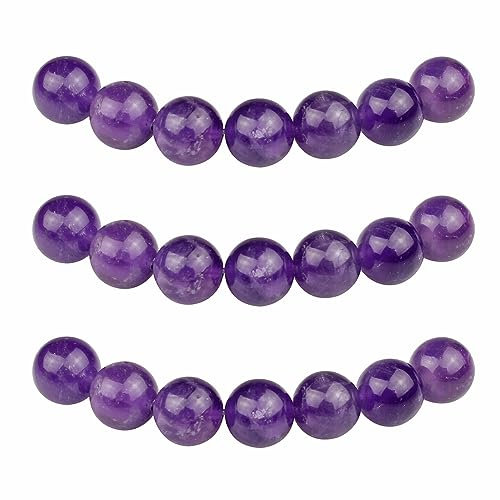 MJDCB Perlen zum Auffädeln 6mm 60 stück Amethyst Halbedelsteine Perlen mit Loch Natürliche Lose Runde Steinperlen für Herstellung Schmuck Armbänder Halsketten