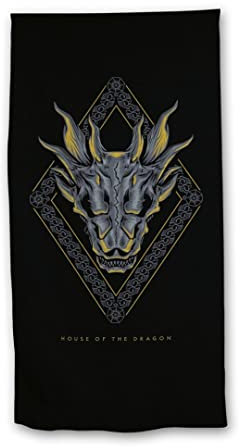 Aymax Strandtuch – House of The Dragon – 70 x 140 cm schwarz Polyester