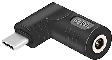 PNGKNYOCN Adaptador de Corriente DC a USB C, Adaptador de Carga de 90 Grados DC 4.0mm x 1.35mm Hembra a PD 65W USB Tipo C Macho para Teléfonos Móviles, Portátiles (DC 4.0x1.35mm)