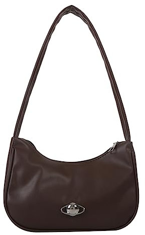AMZLORD Retro Umhängetasche Tasche, Umhängetasche for Damen, Kleine Schultertasche Handtasche for Frauen, Fashion Y2k PU Shoulder Bag Handtaschen unter den Armen Crossbody Clutch - Braun