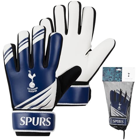 Tottenham Hotspur Torwarthandschuhe Kinder Jungen mit rutschfestem Grip, Goalkeeper Gloves Größe 5 oder 7 - Fußball Zubehör (Größe 7)