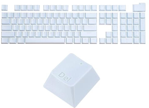 sourcing map 108 Keys Pudding Keycaps Set OEM Profile 60 Percent ABS for Mechanical Keyboard Layout, Light Blue Double Shot